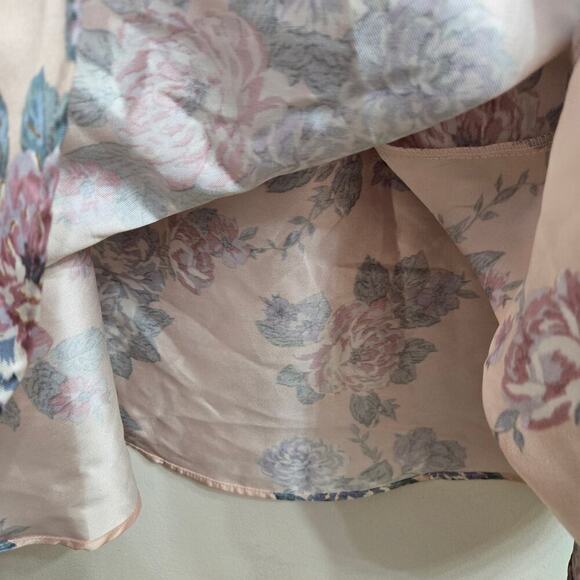 NWOT Lulus Floral Pink Floral Mini Babydoll Dress Sz M Bows Coquette Regency - Picture 8 of 12